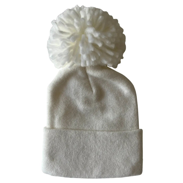 Baby's First Hat | White Pom - PREORDER