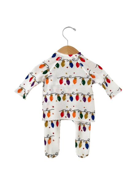 Waffle Kimono & Pant Set | Christmas Lights - PREORDER