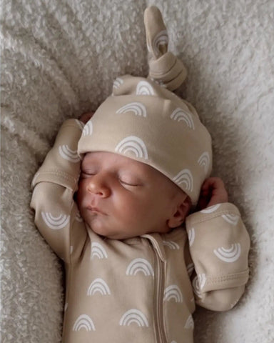 Beanie Hat | Tan Rainbow - PREORDER