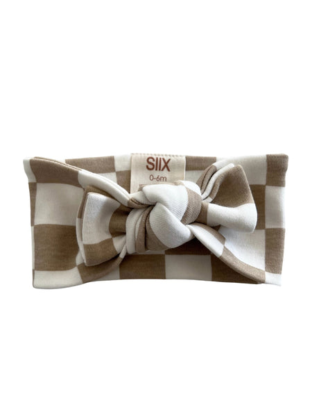 Big Knot Bow | Tiramisu Checkerboard - PREORDER