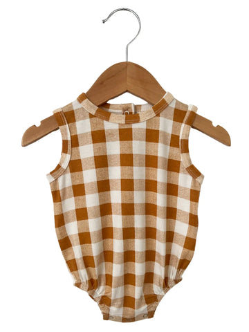 Plaid Tank Bubble Romper | Tuscany - PREORDER
