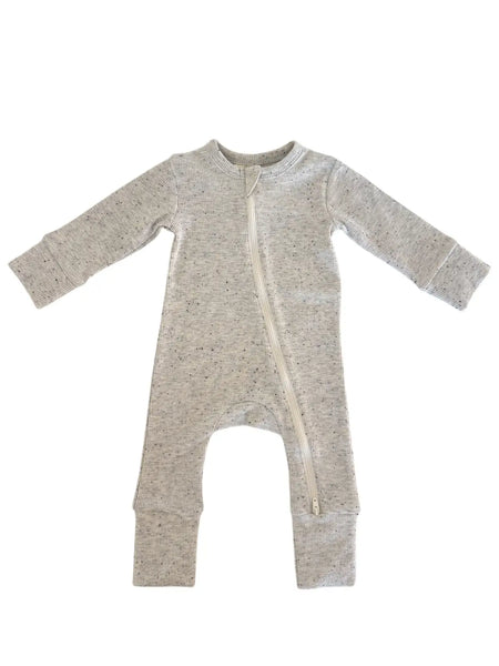 Speckle Zip Romper | Heather - PREORDER