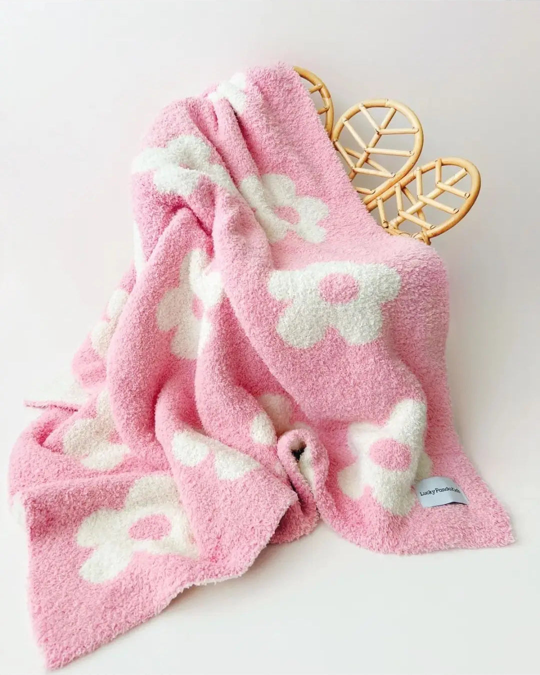 Daisy Plush Baby Blanket | Pink - PREORDER