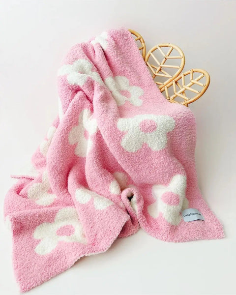 Daisy Plush Baby Blanket | Pink - PREORDER