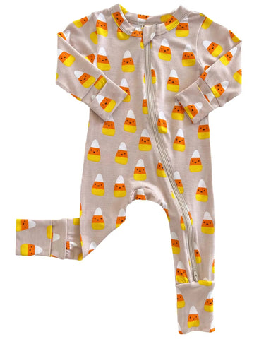 Zip Romper | Candy Corn - PREORDER