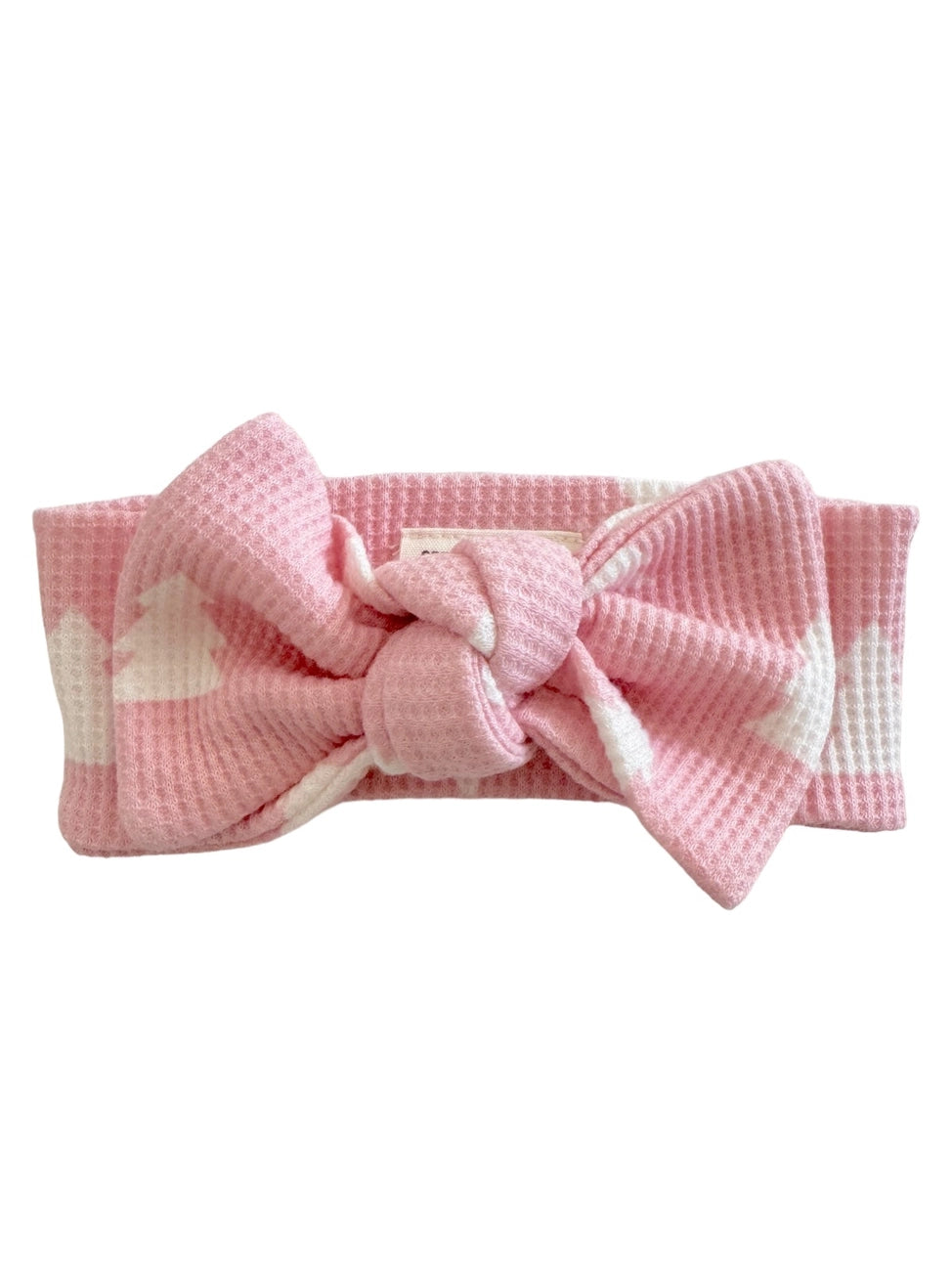 Waffle Knot Bow | Pink Christmas Trees - PREORDER