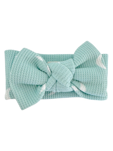 Waffle Knot Bow | Light Blue Moon - PREORDER