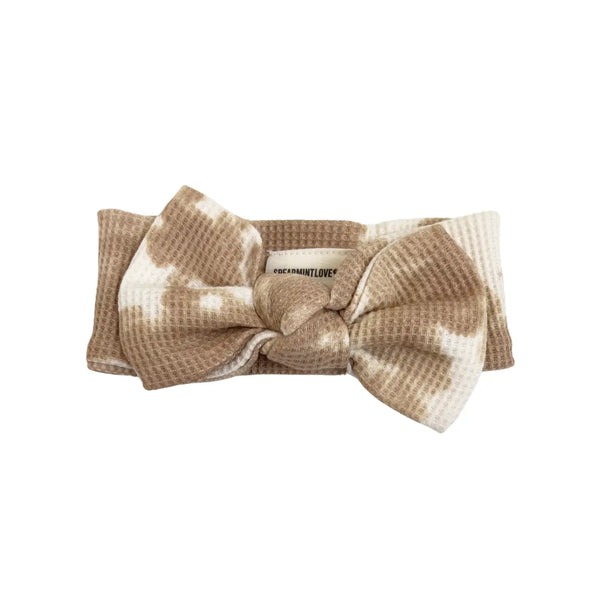Waffle Knot Bow | Almond Tie Dye - PREORDER