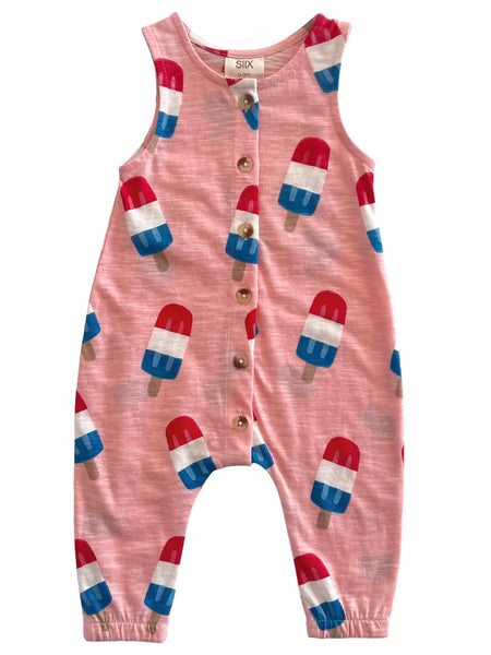 Tank Button Pants Romper | Bomb Pops - PREORDER
