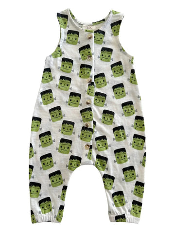 Tank Button Pants Romper | Halloween Monster - PREORDER