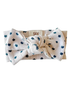 Organic Pointelle Bow | Blue Flower - PREORDER