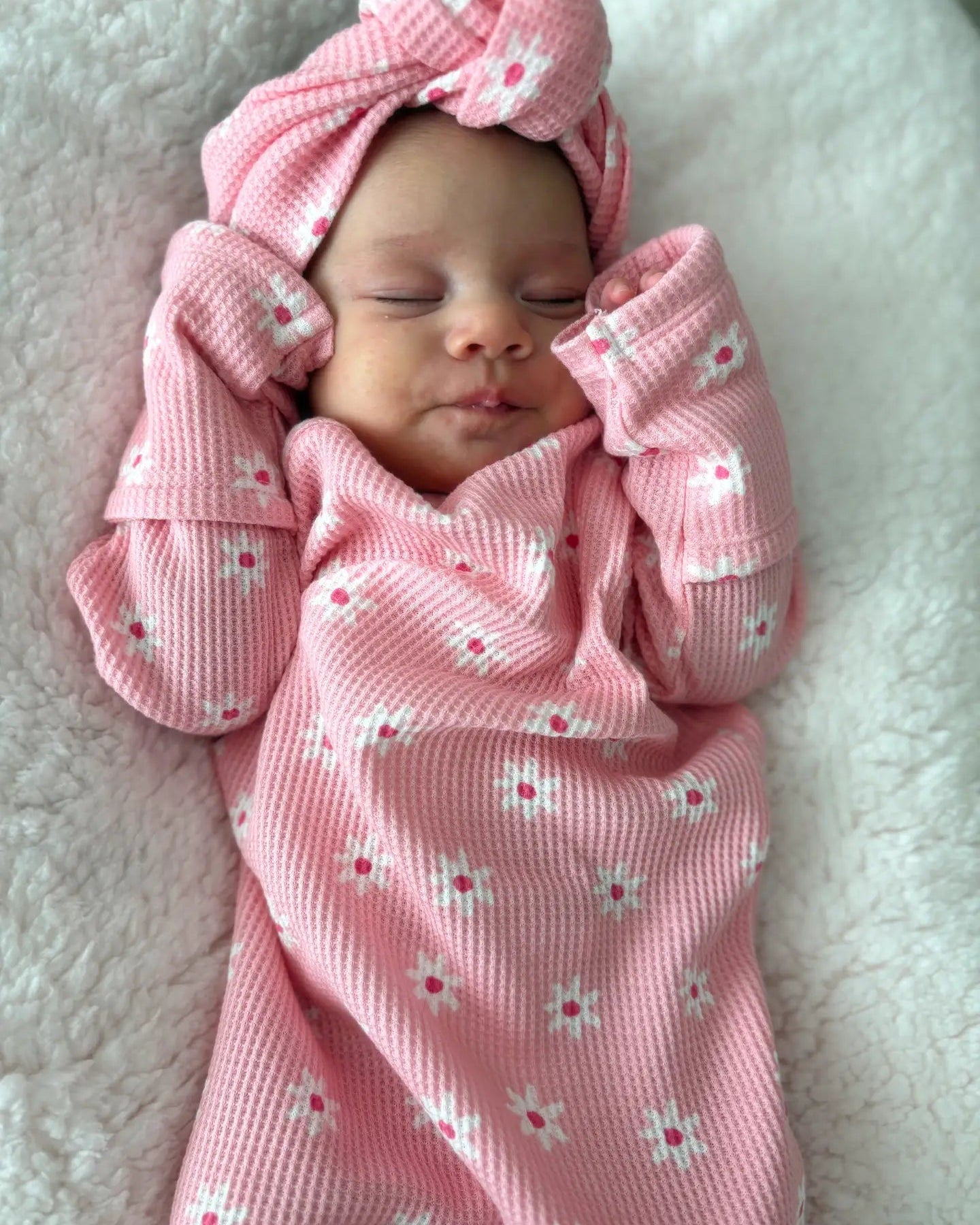 Waffle Gown | Pink Flower - PREORDER