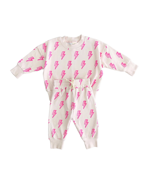 Top & Pants Set | Pink Bolts - PREORDER