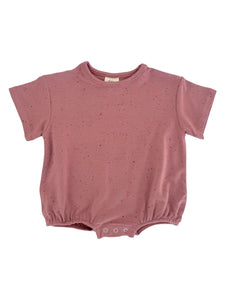 Speckle Bubble Romper | Mauve - PREORDER