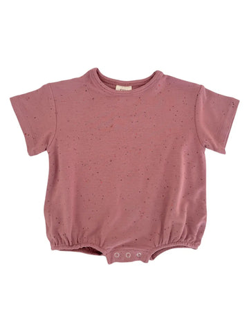 Speckle Bubble Romper | Mauve - PREORDER