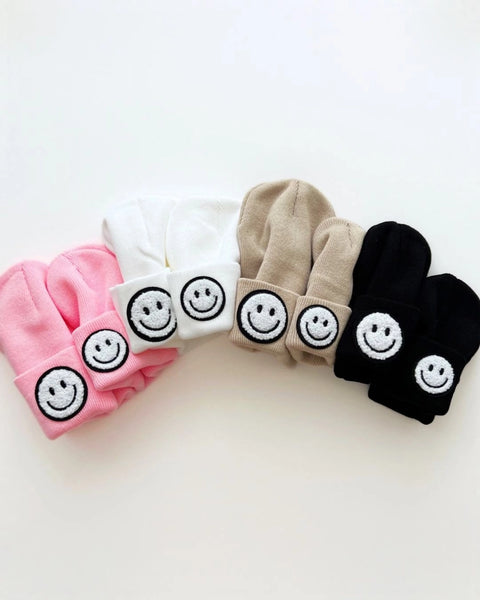 Smiley Beanie | Pink - PREORDER