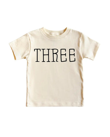 Cotton Bodysuit or Tee | Birthday THREE - PREORDER