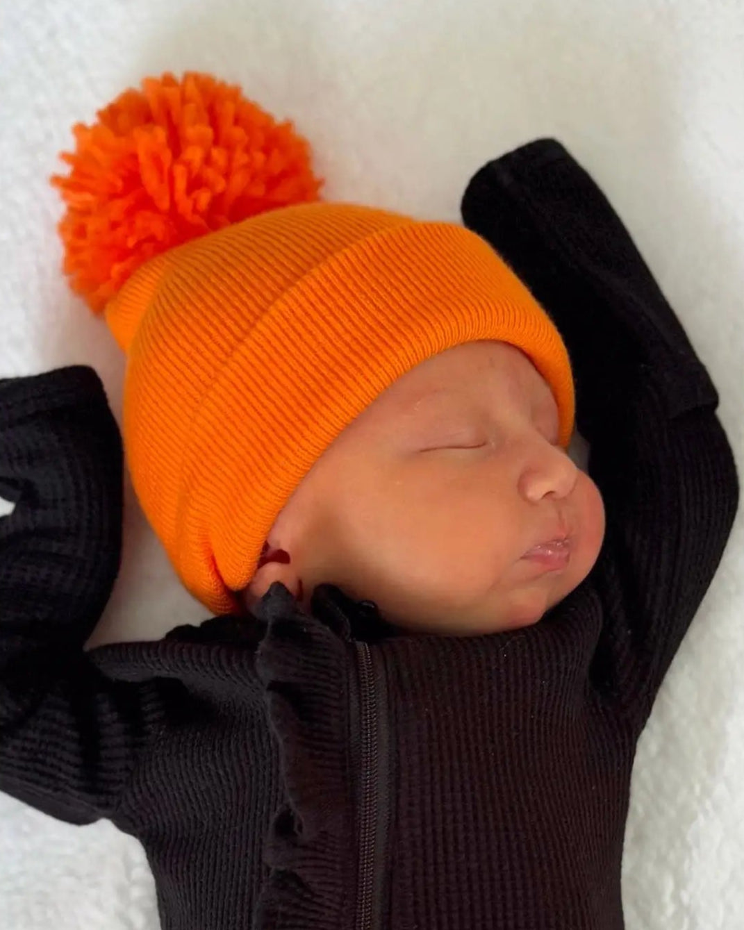 Baby's First Hat | Orange Pom - PREORDER