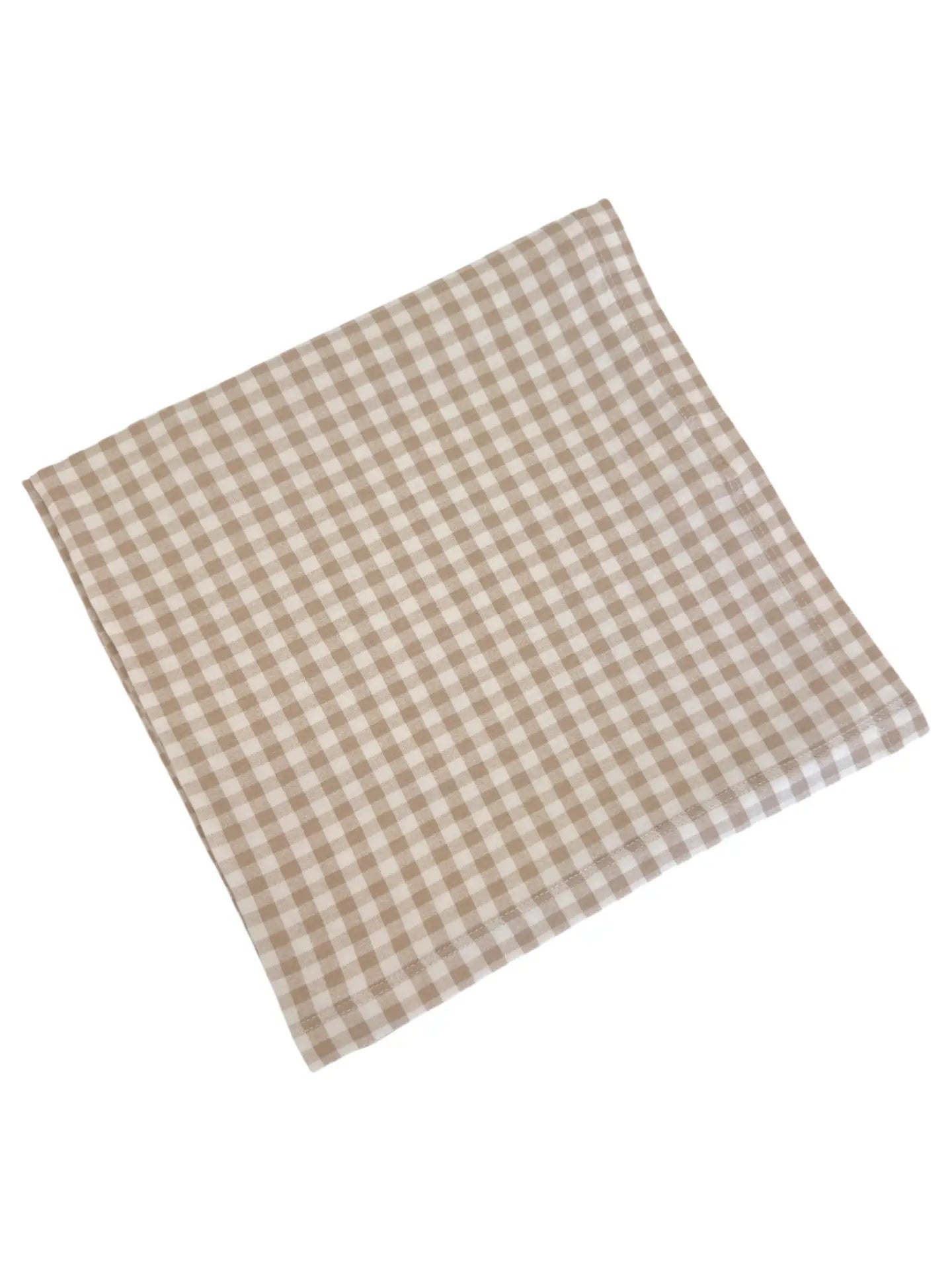 Stretch Swaddle Blanket | Tan Gingham - PREORDER