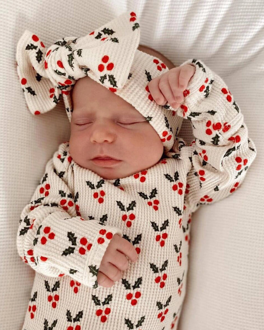 Waffle Knot Bow | Holly - PREORDER