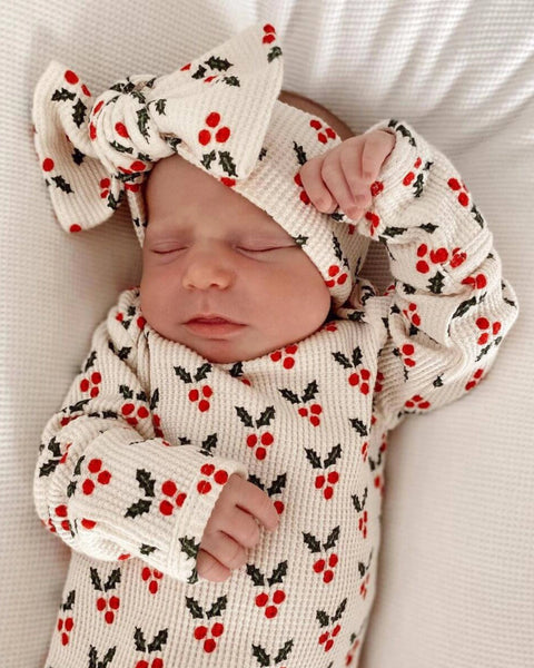 Waffle Knot Bow | Holly - PREORDER