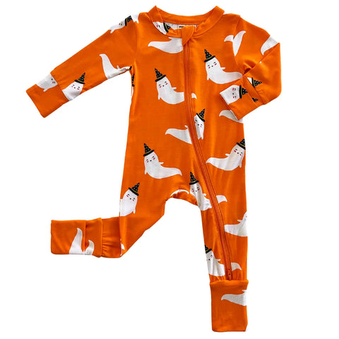 Zip Romper | Orange Ghost - PREORDER