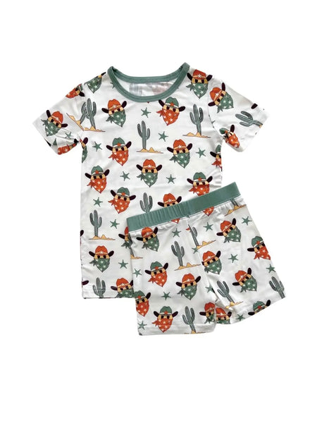 Bamboo Top & Shorts Set | Smiley Cowboy - PREORDER