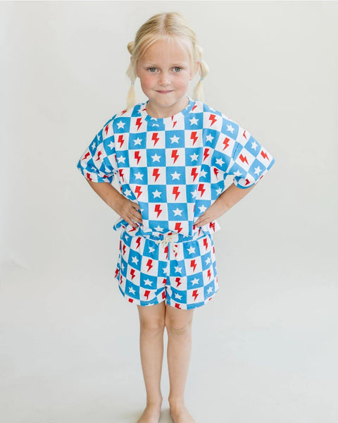 Top & Shorts Set | Checks & Stars - PREORDER