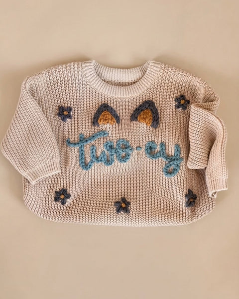 Yarn *CUSTOM* Name Chunky Knit Sweater | 13 Colors