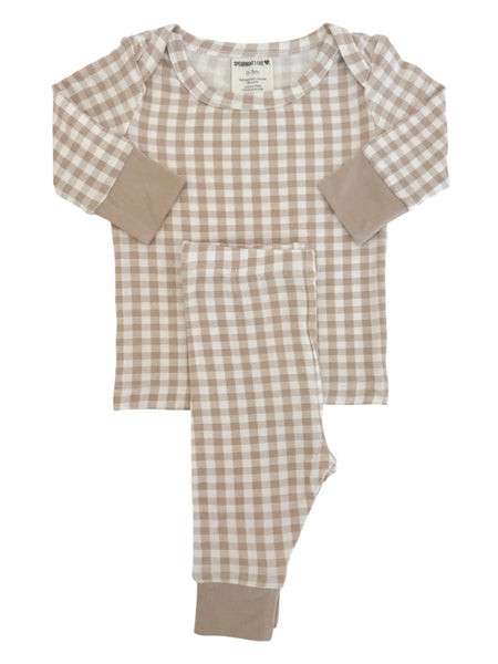 Top & Pants Set | Tan Gingham - PREORDER