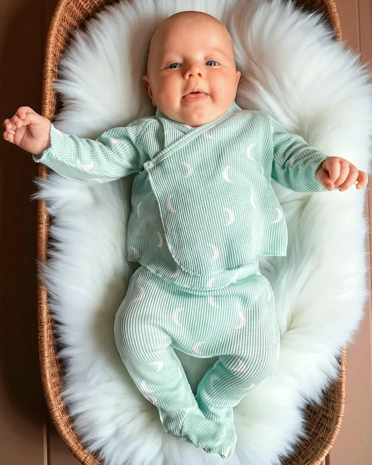 Waffle Kimono & Pant Set | Light Blue Moon - PREORDER