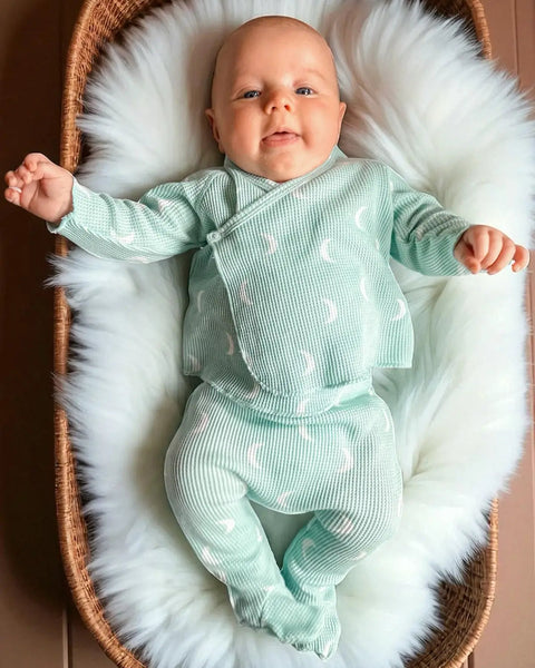 Waffle Kimono & Pant Set | Light Blue Moon - PREORDER