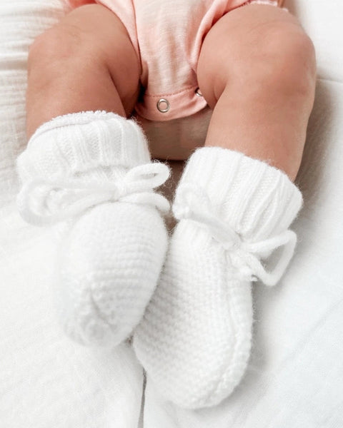 Knit Booties | White - PREORDER