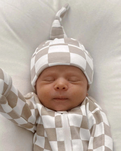 Beanie Hat | Tiramisu Checkerboard - PREORDER