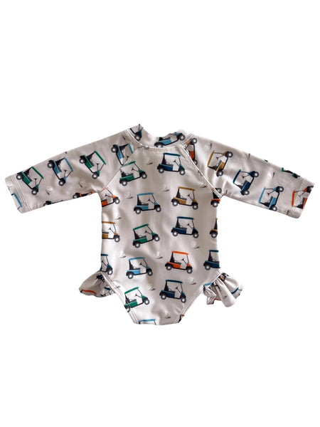 Skipper Rashguard Swimsuit | White Golf Cart - PREORDER