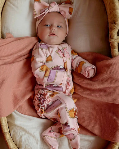 Zip Frill Footie Romper | Pumpkin Pie - PREORDER