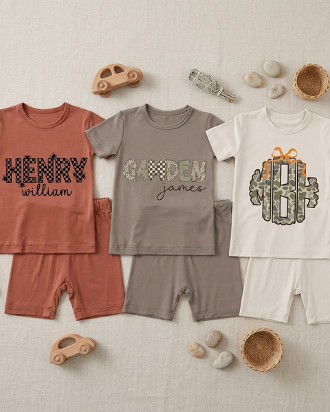 Print *CUSTOM* Bamboo Top & Shorts Set | 15 Colors - PREORDER