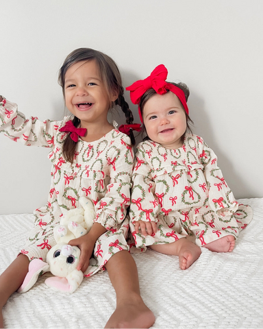 Smocked Ruffle Tiered Dress | Wreath - PREORDER