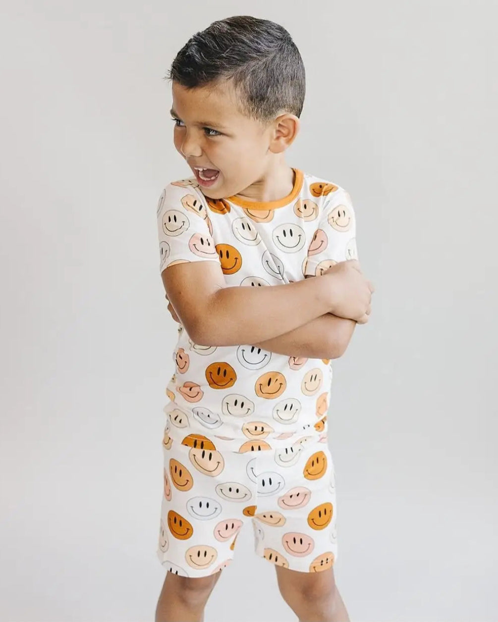 Smiley Bamboo Top & Shorts Set | Copper - PREORDER