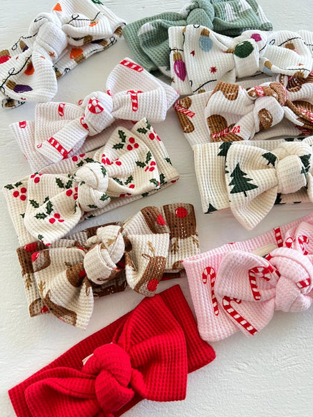 Waffle Knot Bow | Gingerbread Man - PREORDER