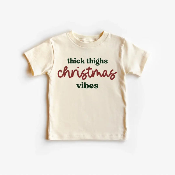 Cotton Bodysuit or Tee | Thick Thighs Christmas Vibes - PREORDER