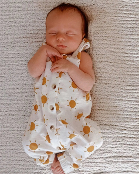 Tank Button Pants Romper | Sunshine - PREORDER