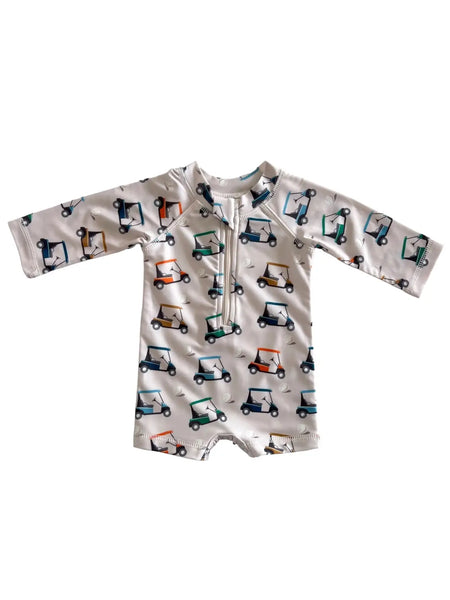 Sonny Rashguard Swimsuit | White Golf Cart - PREORDER