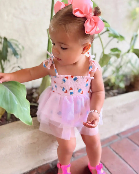 Tutu Romper | Pink Red, White & Blue Popsicle - PREORDER