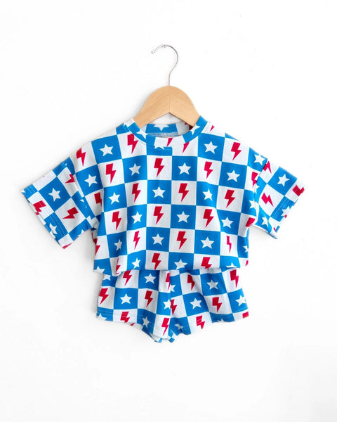 Top & Shorts Set | Checks & Stars - PREORDER