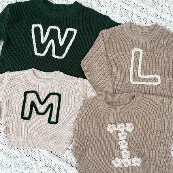 Yarn *CUSTOM* Initial Solid Knit Sweaters (15 Sweater Colors, 32 Yarn Colors)