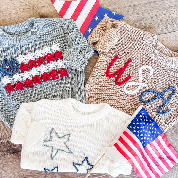 Yarn *CUSTOM* 4th of July Chunky Knit Sweater | 11 Colors