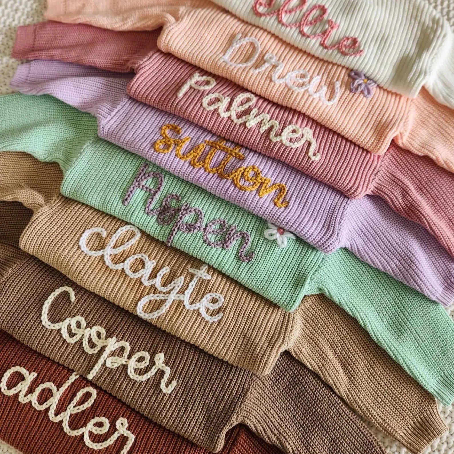 Yarn *CUSTOM* Name Solid Knit Sweaters (15 Sweater Colors, 60 Yarn Colors)