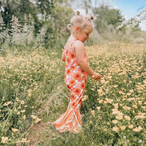 Stripes & Sunflowers Ribbed Romper - PREORDER