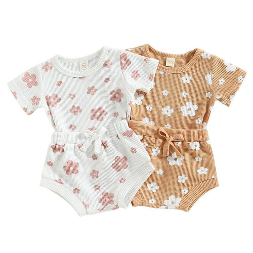 Floral Waffle Outfits (3 Colors) - PREORDER